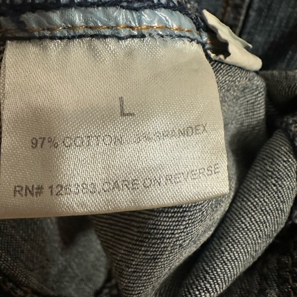 Ethyl vintage denim jacket with patches size large upcycled Indie - Picture 8 of 9